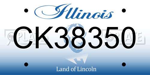 CK38350 Illinois License Plate