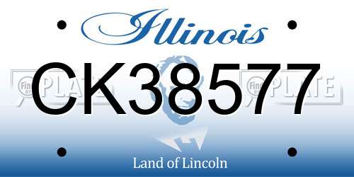 CK38577 Illinois License Plate