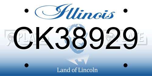 CK38929 Illinois License Plate