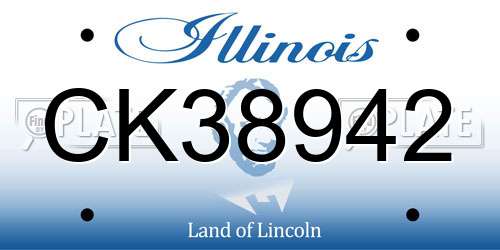 CK38942 Illinois License Plate