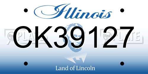 CK39127 Illinois License Plate
