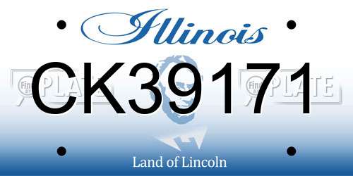 CK39171 Illinois License Plate