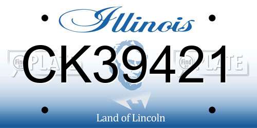 CK39421 Illinois License Plate