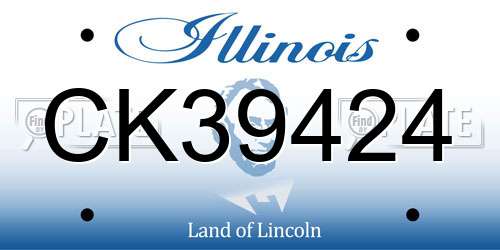 CK39424 Illinois License Plate