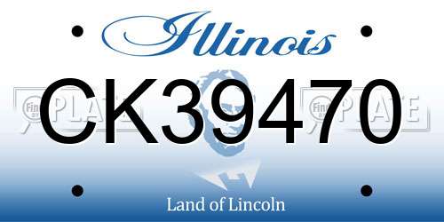 CK39470 Illinois License Plate