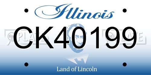 CK40199 Illinois License Plate