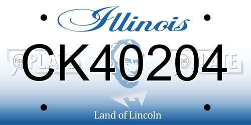 CK40204 Illinois License Plate
