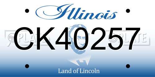 CK40257 Illinois License Plate