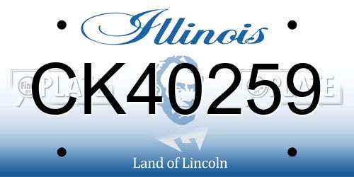 CK40259 Illinois License Plate