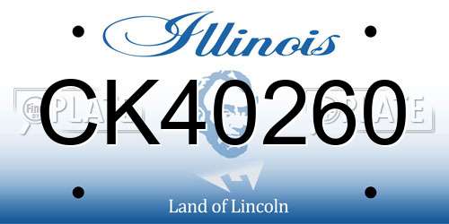 CK40260 Illinois License Plate