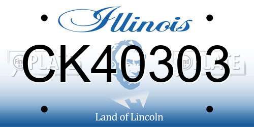 CK40303 Illinois License Plate