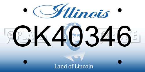 CK40346 Illinois License Plate