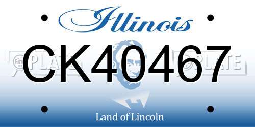 CK40467 Illinois License Plate