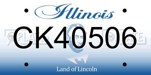 CK40506 Illinois License Plate