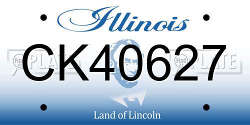 CK40627 Illinois License Plate