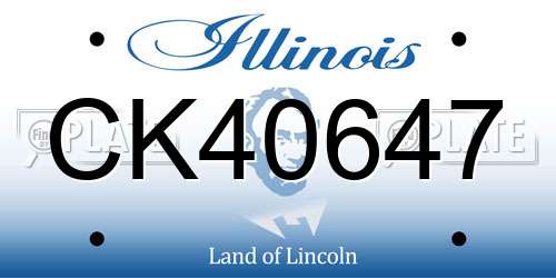 CK40647 Illinois License Plate