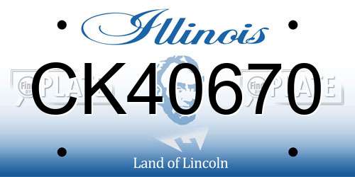 CK40670 Illinois License Plate