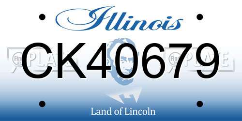 CK40679 Illinois License Plate