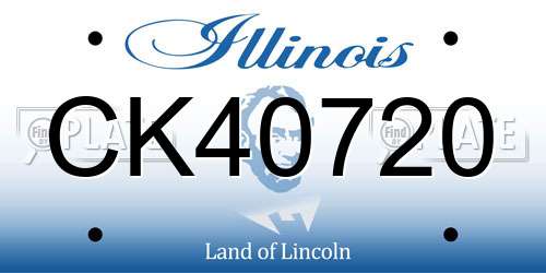 CK40720 Illinois License Plate