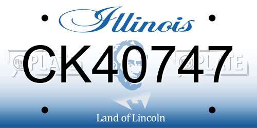 CK40747 Illinois License Plate