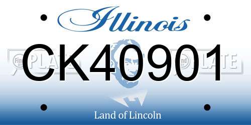 CK40901 Illinois License Plate