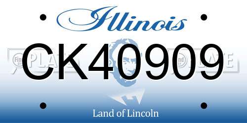 CK40909 Illinois License Plate