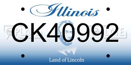 CK40992 Illinois License Plate