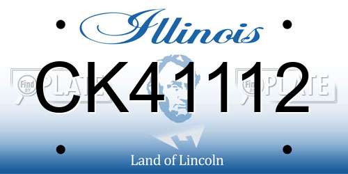 CK41112 Illinois License Plate