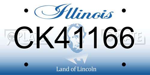 CK41166 Illinois License Plate