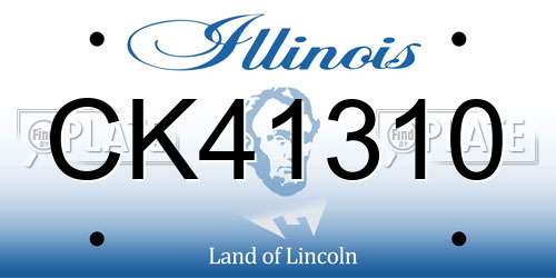 CK41310 Illinois License Plate