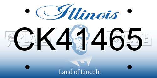 CK41465 Illinois License Plate