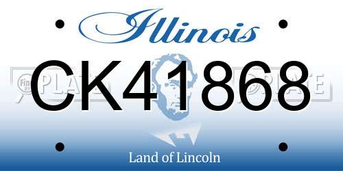 CK41868 Illinois License Plate