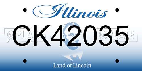 CK42035 Illinois License Plate