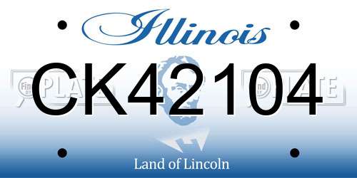 CK42104 Illinois License Plate