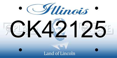 CK42125 Illinois License Plate