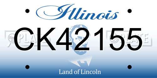 CK42155 Illinois License Plate