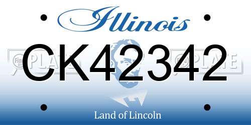 CK42342 Illinois License Plate