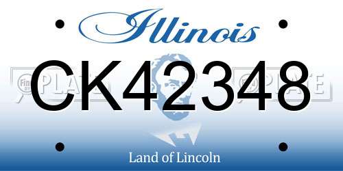 CK42348 Illinois License Plate
