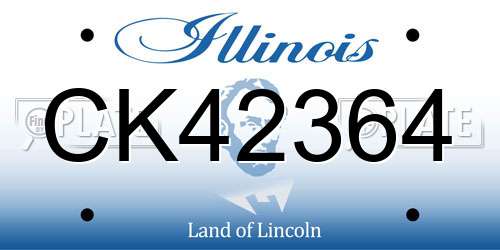 CK42364 Illinois License Plate