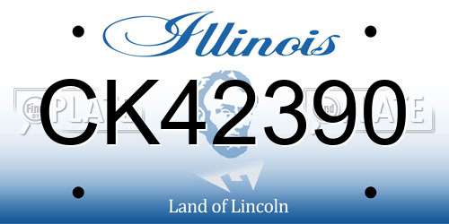 CK42390 Illinois License Plate