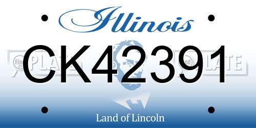 CK42391 Illinois License Plate