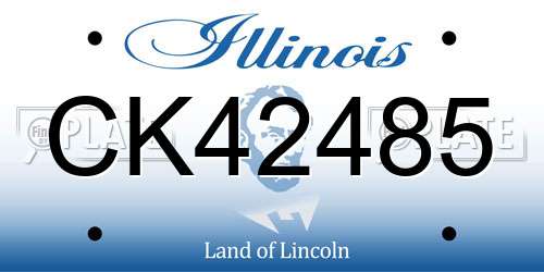 CK42485 Illinois License Plate