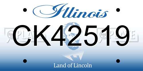 CK42519 Illinois License Plate