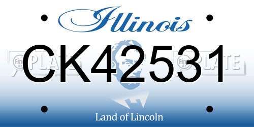 CK42531 Illinois License Plate