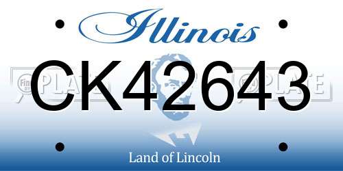 CK42643 Illinois License Plate