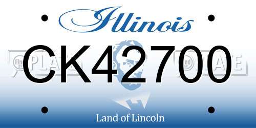CK42700 Illinois License Plate