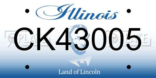CK43005 Illinois License Plate