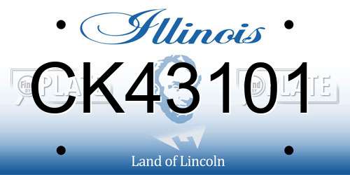 CK43101 Illinois License Plate