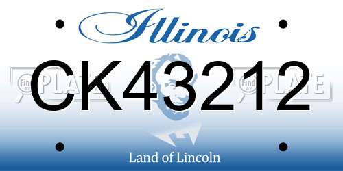 CK43212 Illinois License Plate
