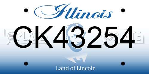 CK43254 Illinois License Plate